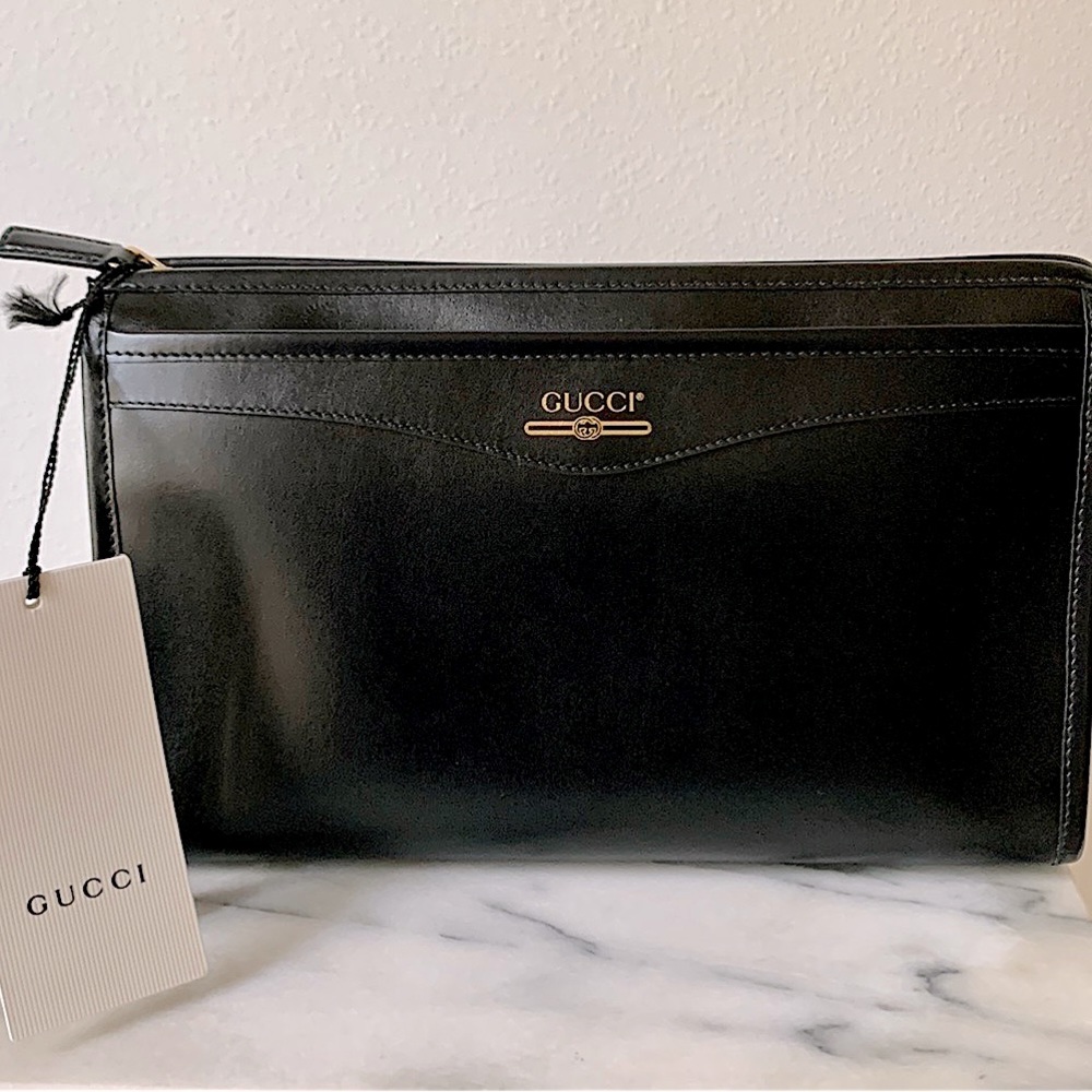 Gucci Black Leather Pouch